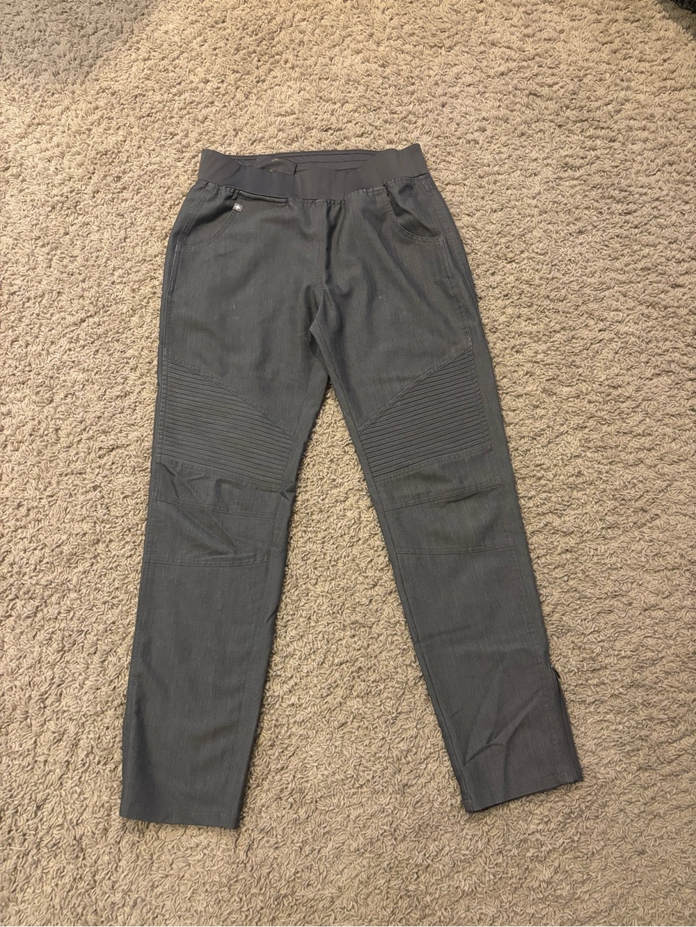 FIGS graphite RARE Ribbed Panel scrub joggers size small regular